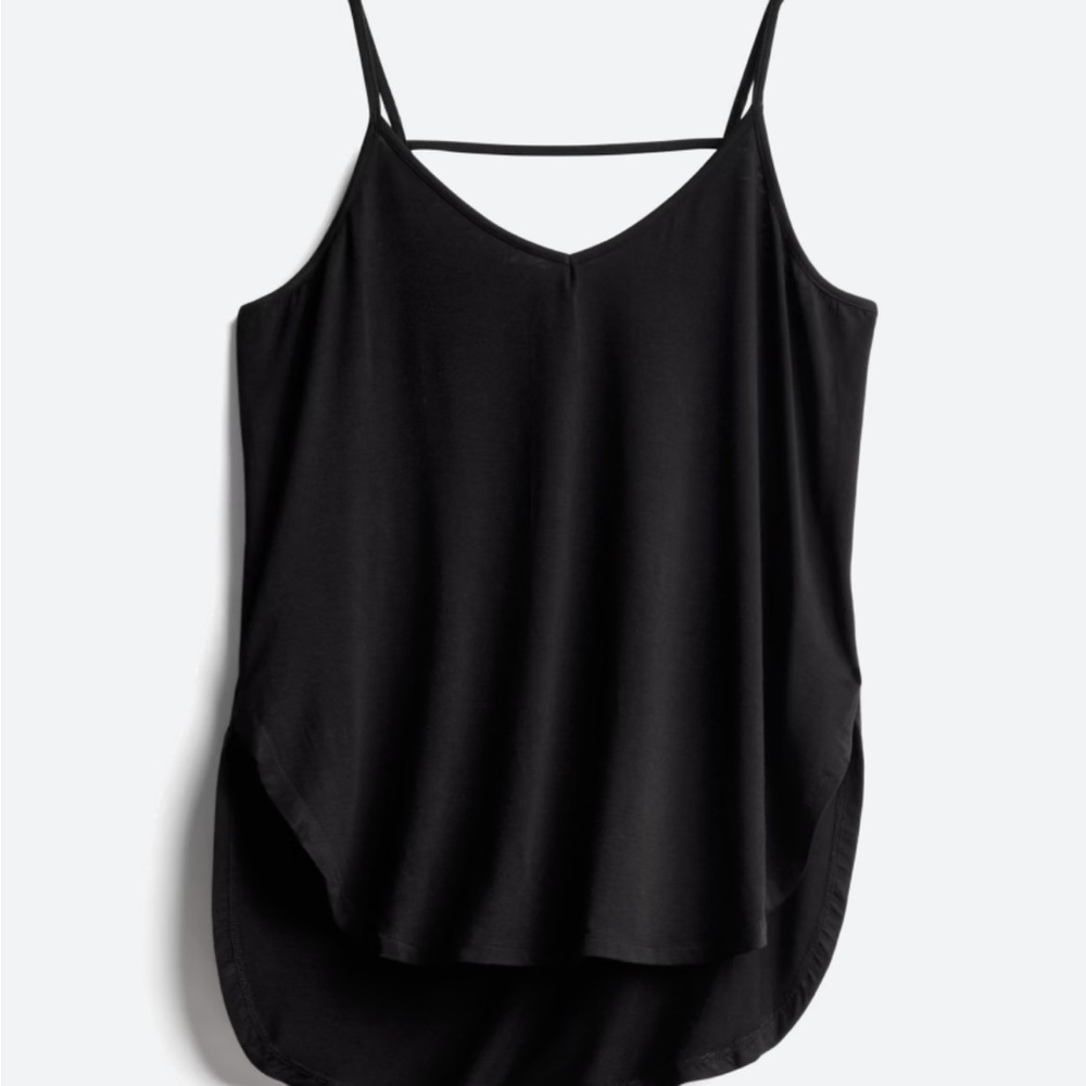 Never been worn back detailed knit tank top. All black.